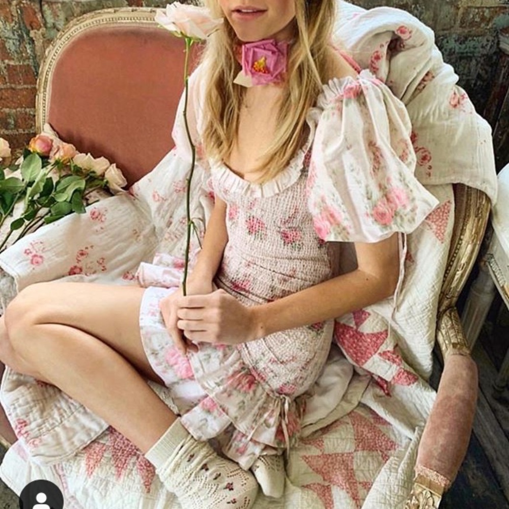 LOVESHACKFANCY VINTAGE SILK DRESS